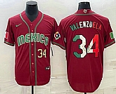 Men's Mexico Baseball #34 Fernando Valenzuela Number 2023 Red Blue World Baseball Classic Stitched Jersey3,baseball caps,new era cap wholesale,wholesale hats
